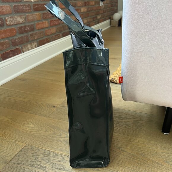 Armani Jeans Graphite Patent Leather Tote - Picture 12 of 15